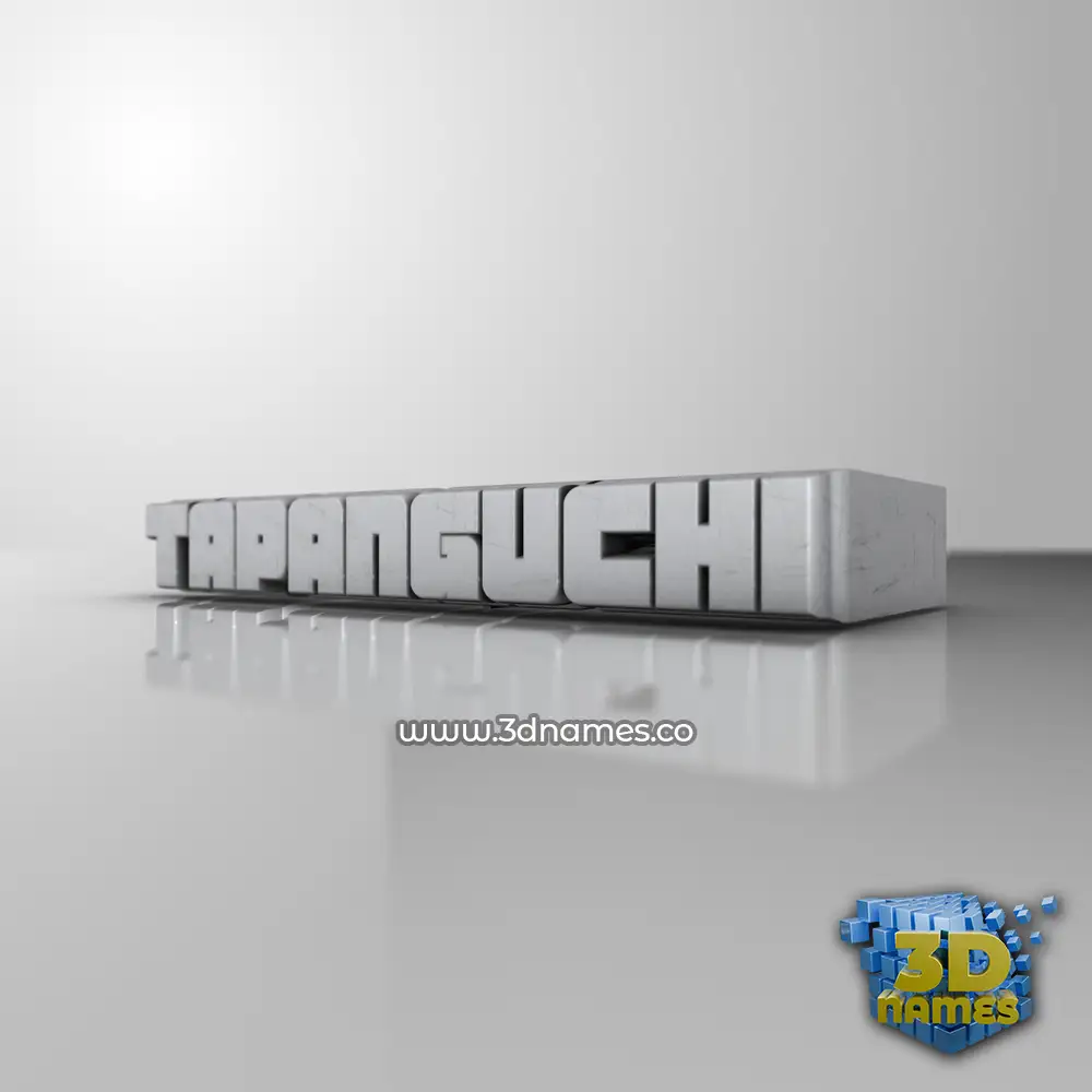tapanguchi in White Metro style - 3D name wallpaper
