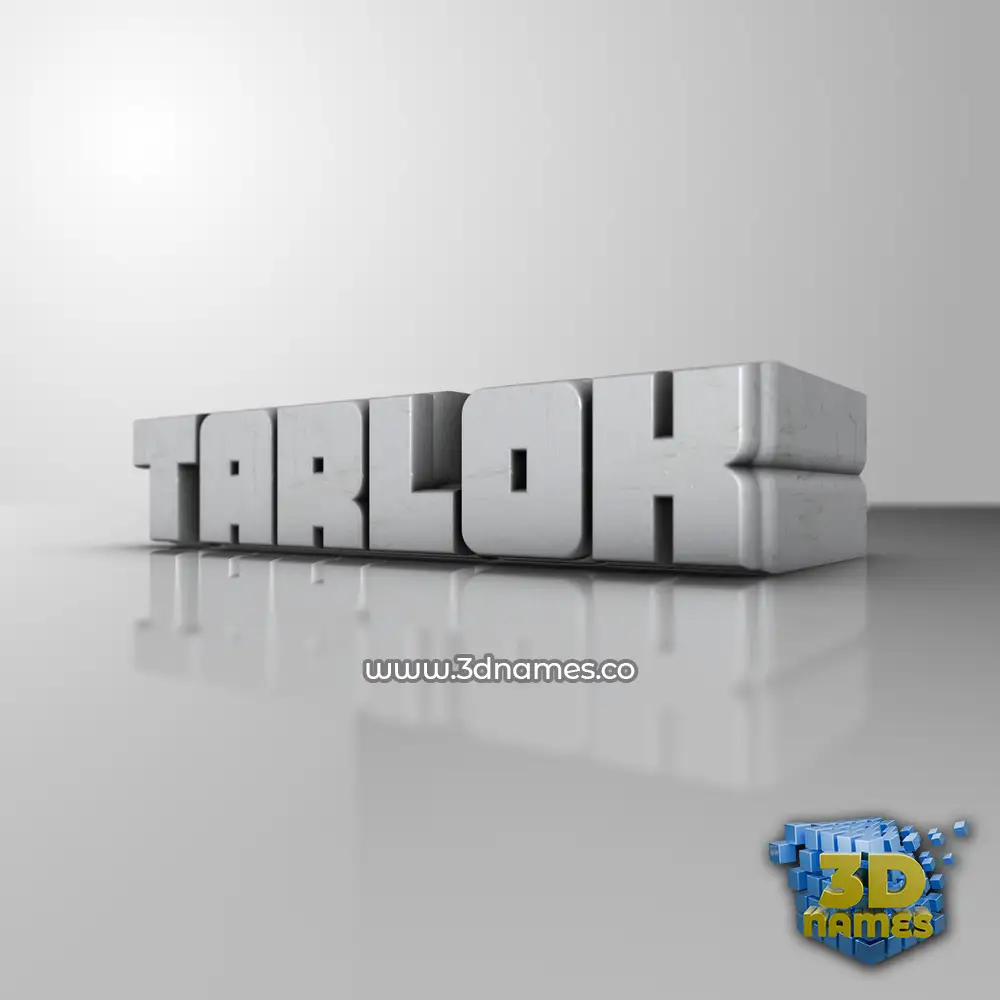 tarlok in White Metro style - 3D name wallpaper