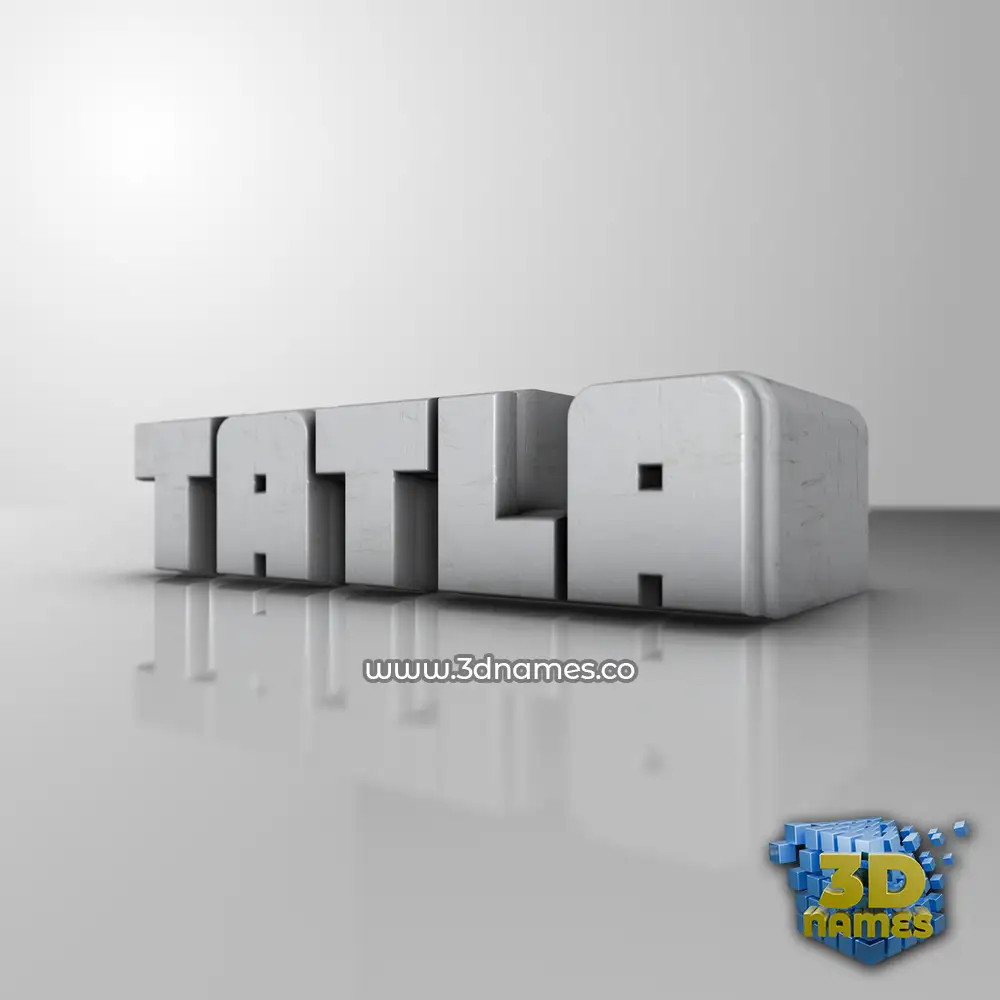 tatla in White Metro style - 3D name wallpaper