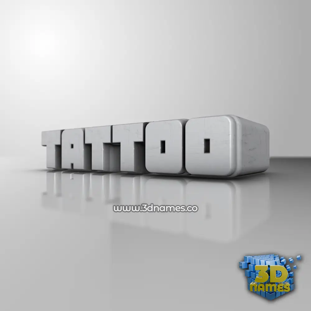 tattoo in White Metro style - 3D name wallpaper