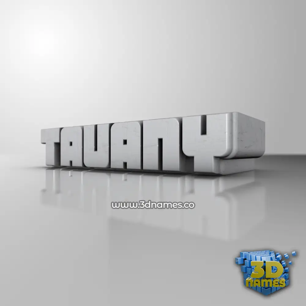 tauany in White Metro style - 3D name wallpaper