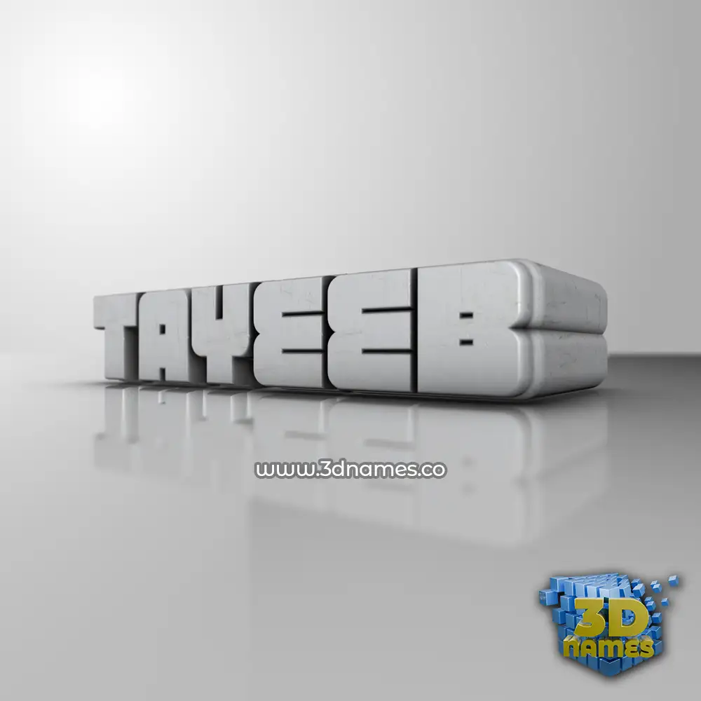 tayeeb in White Metro style - 3D name wallpaper