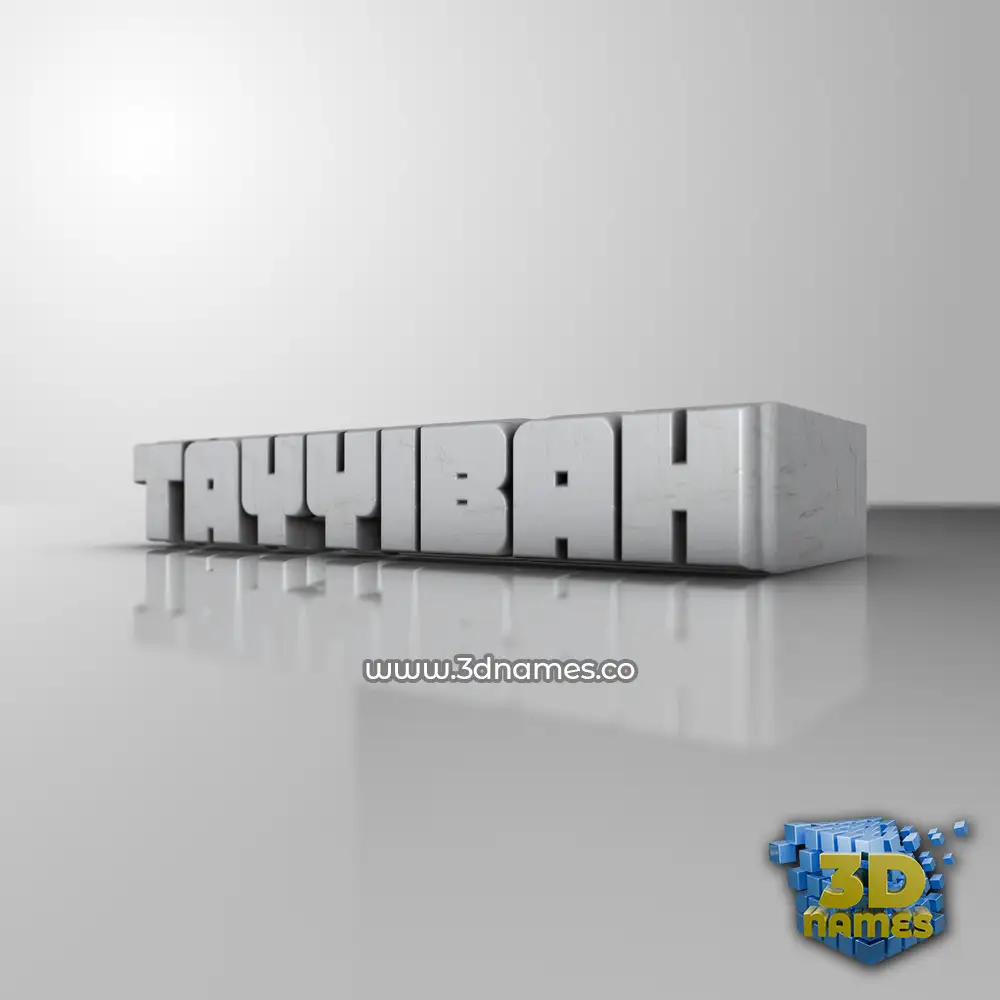 tayyibah in White Metro style - 3D name wallpaper