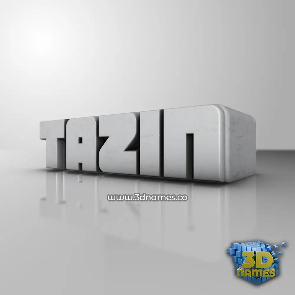 tazin in White Metro style - 3D name wallpaper