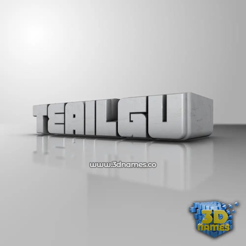 teailgu in White Metro style - 3D name wallpaper