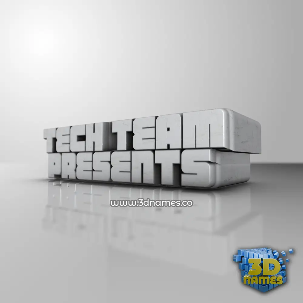 tech team presents in White Metro style - 3D name wallpaper