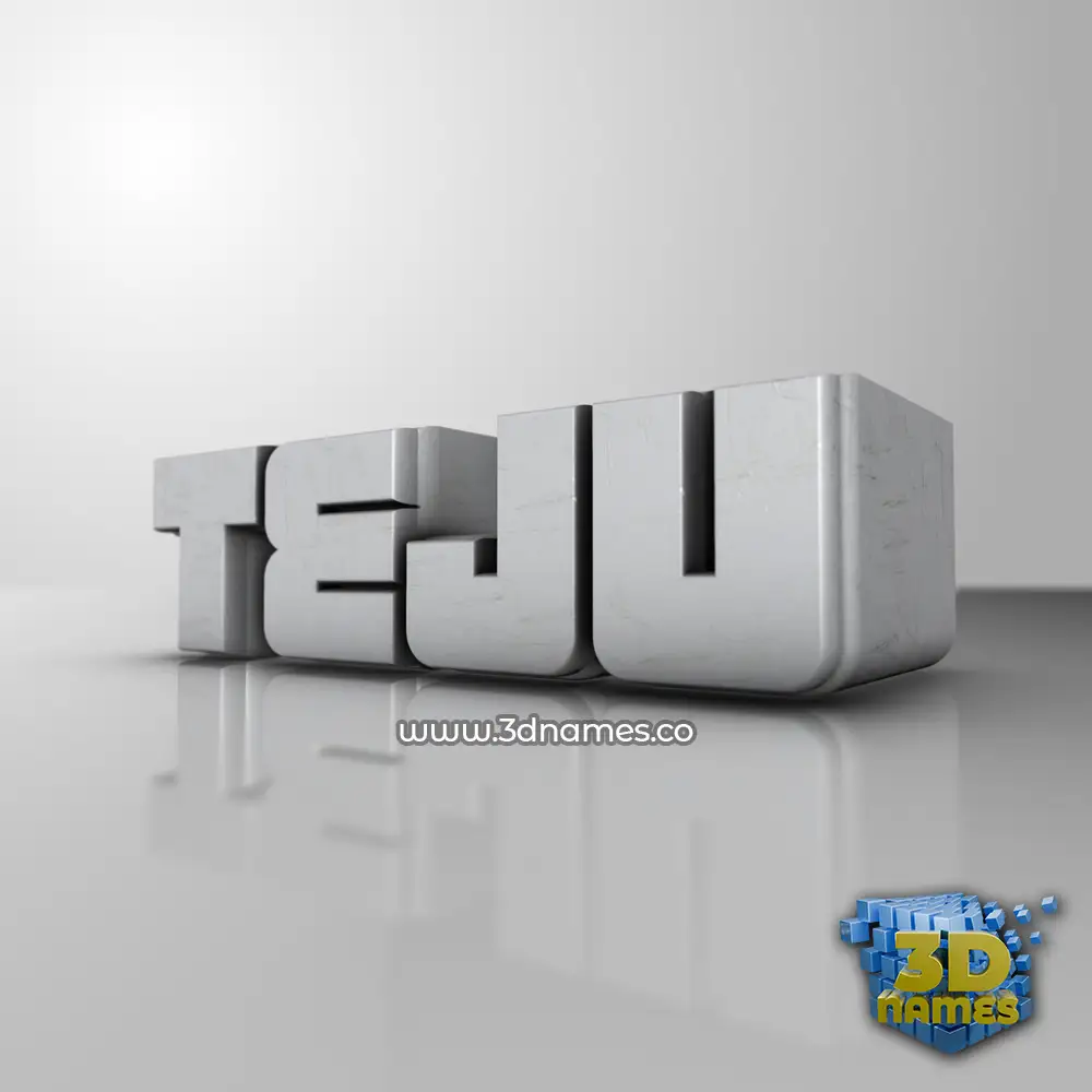 teju in White Metro style - 3D name wallpaper
