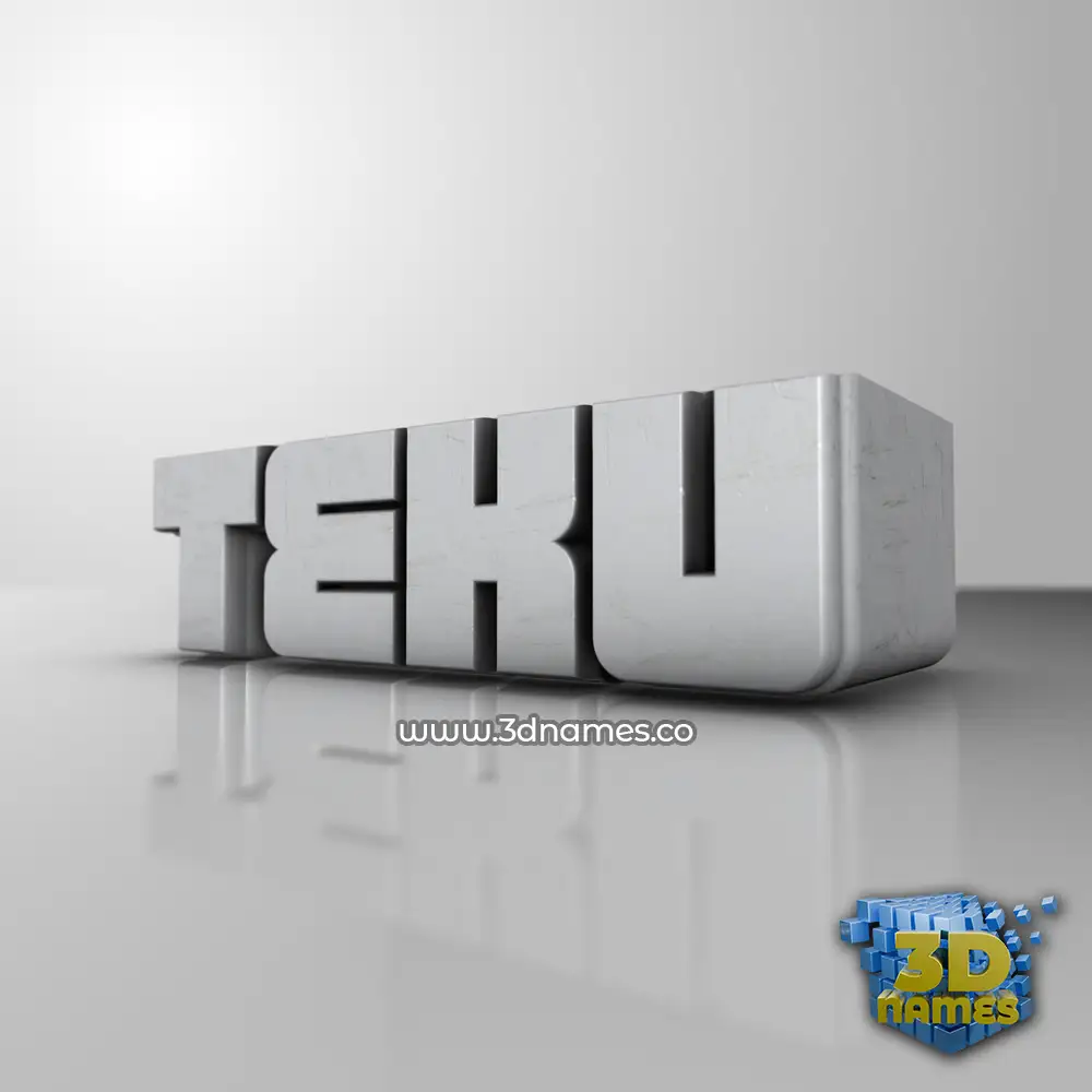 teku in White Metro style - 3D name wallpaper