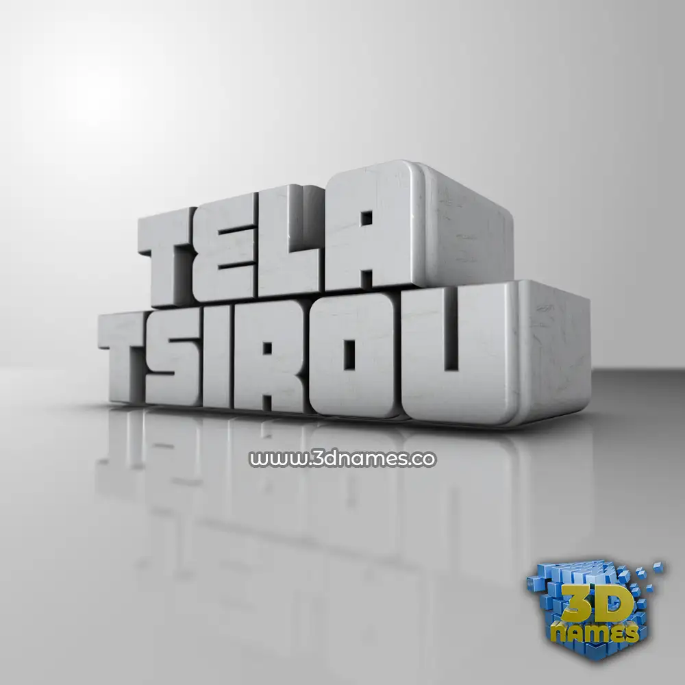 tela tsirou in White Metro style - 3D name wallpaper