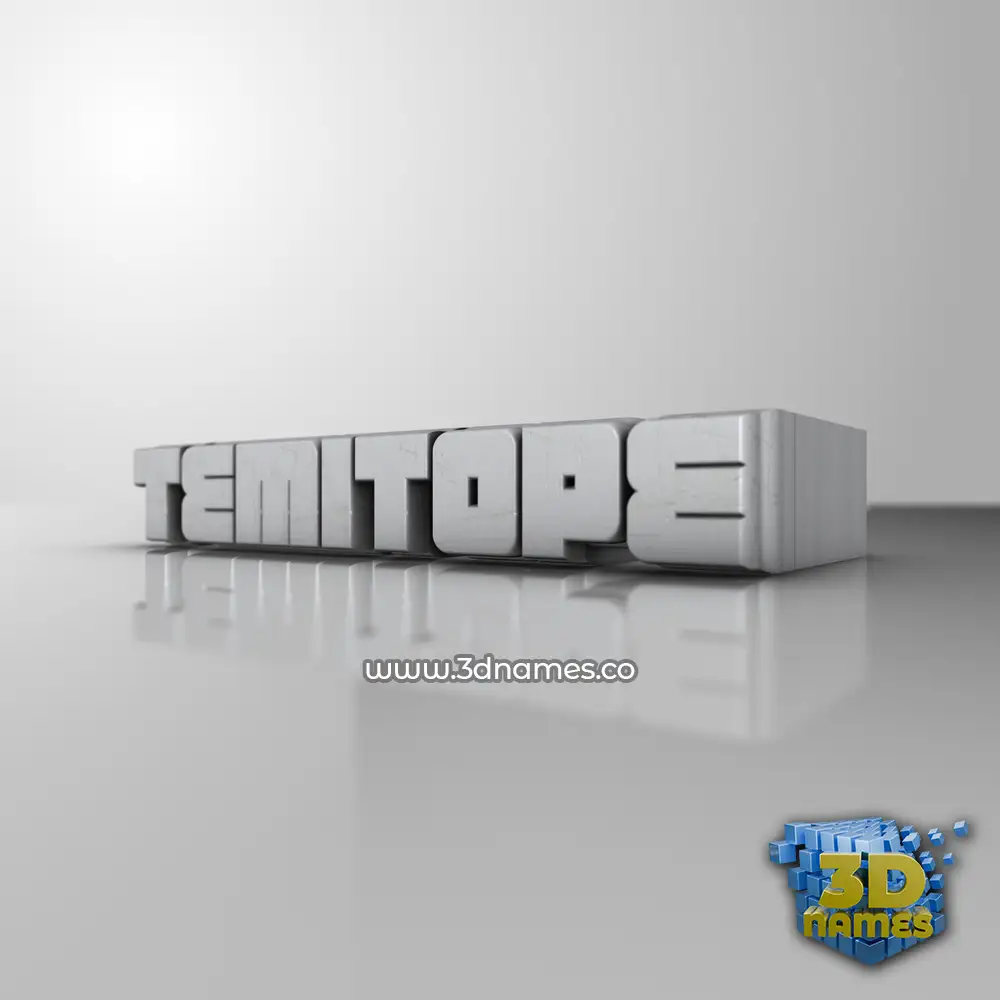 temitope in White Metro style - 3D name wallpaper