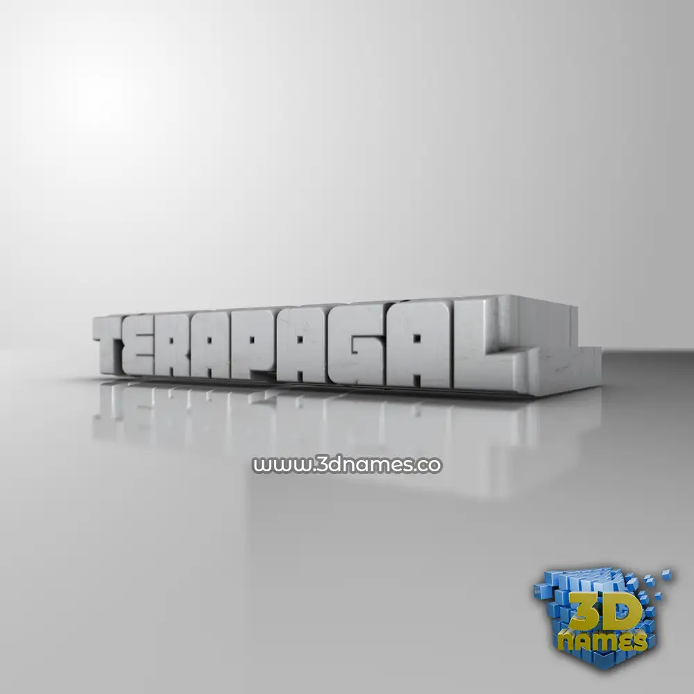 terapagal in White Metro style - 3D name wallpaper