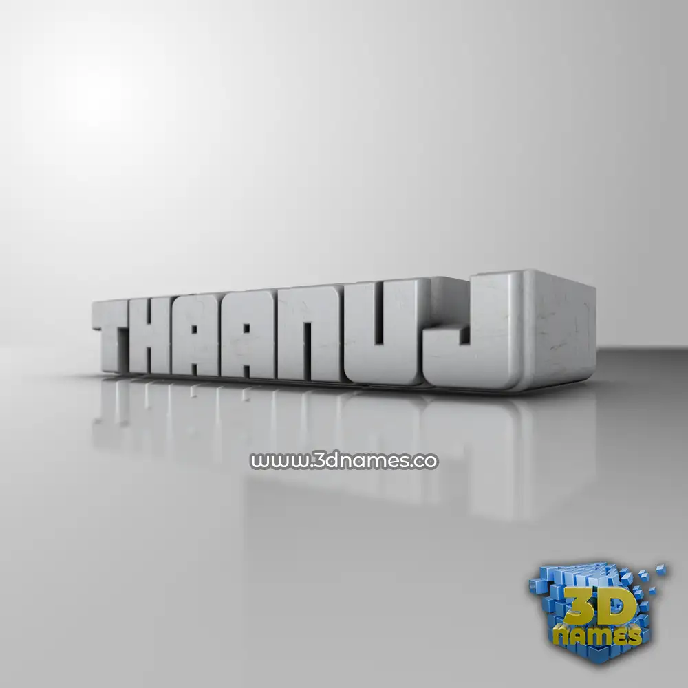 thaanuj in White Metro style - 3D name wallpaper