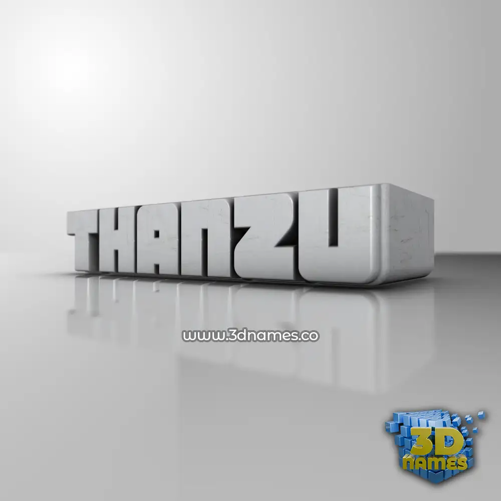 thanzu in White Metro style - 3D name wallpaper