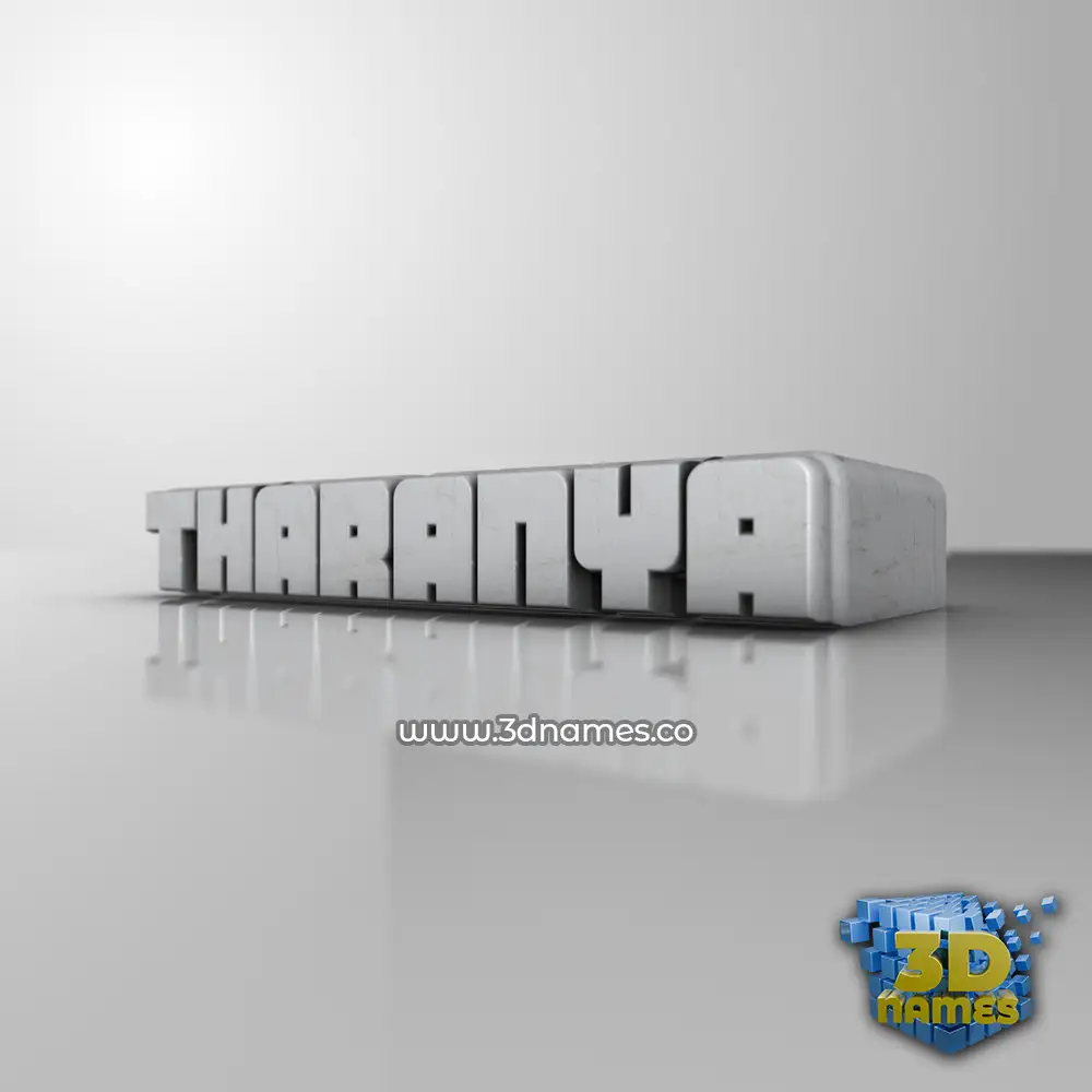 tharanya in White Metro style - 3D name wallpaper
