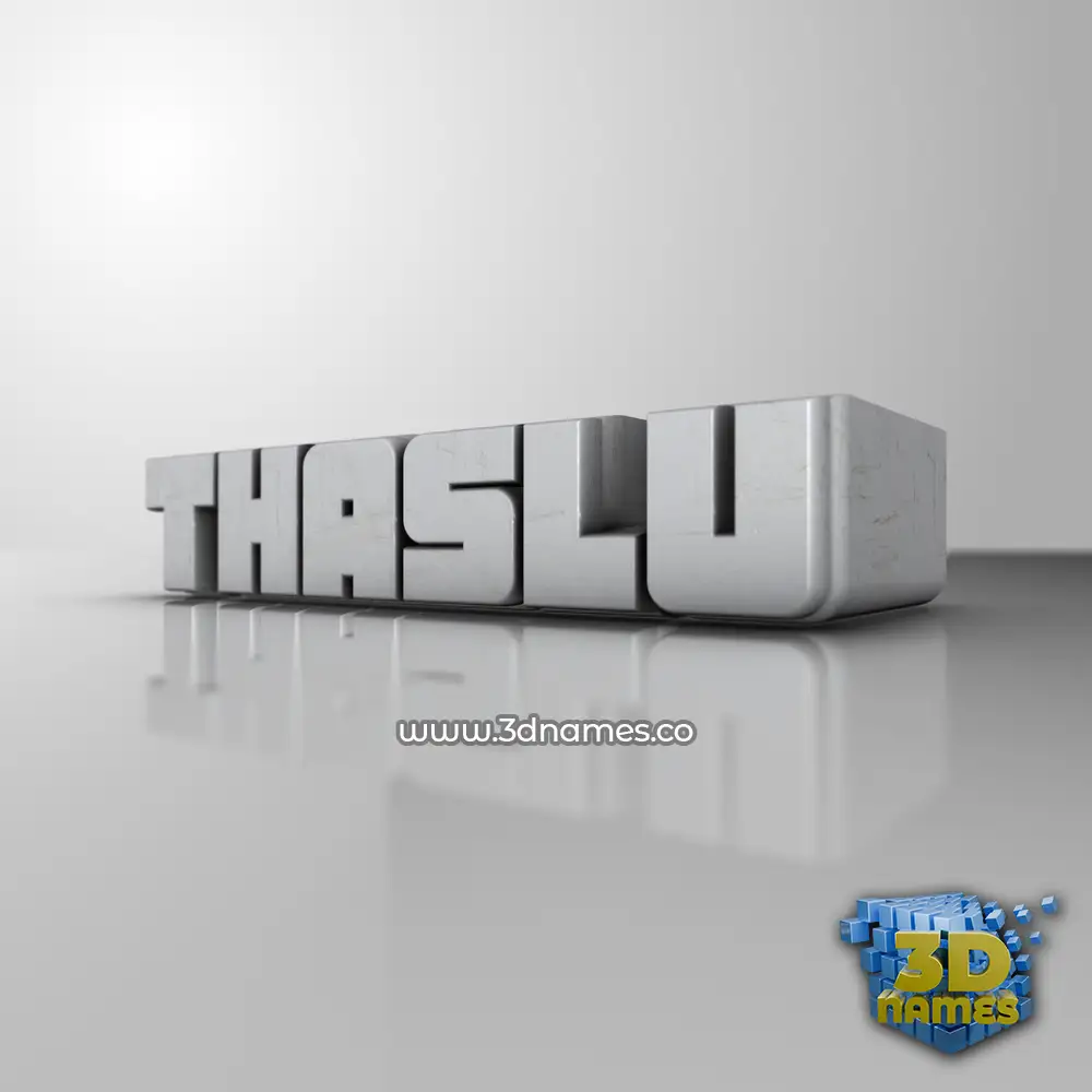 thaslu in White Metro style - 3D name wallpaper