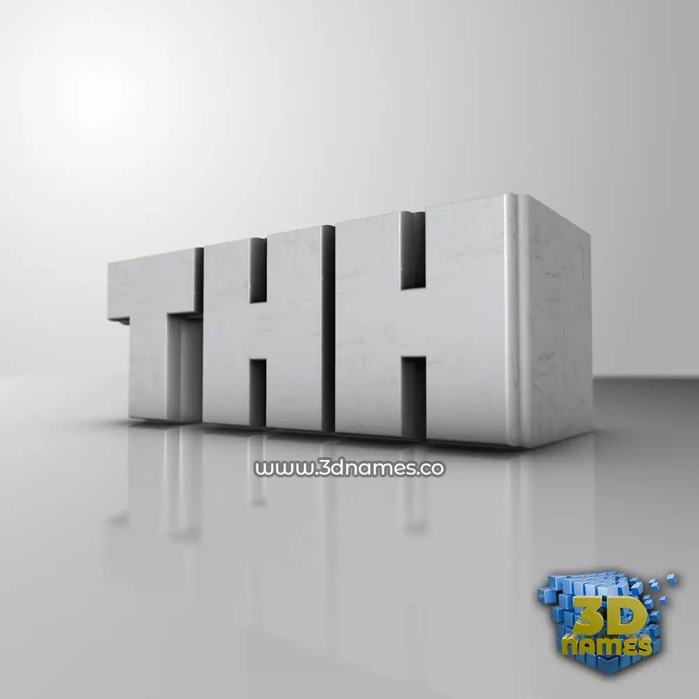thh in White Metro style - 3D name wallpaper