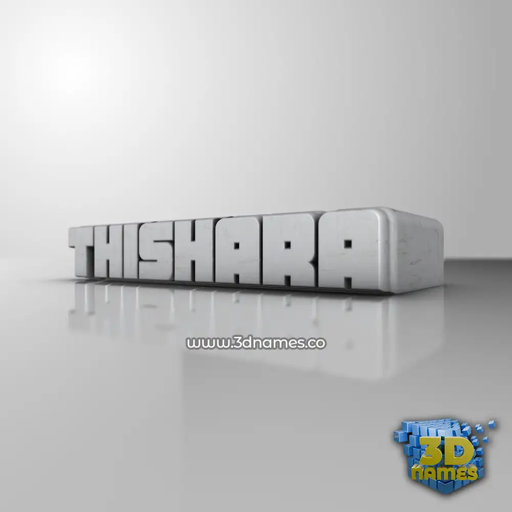 thishara in White Metro style - 3D name wallpaper