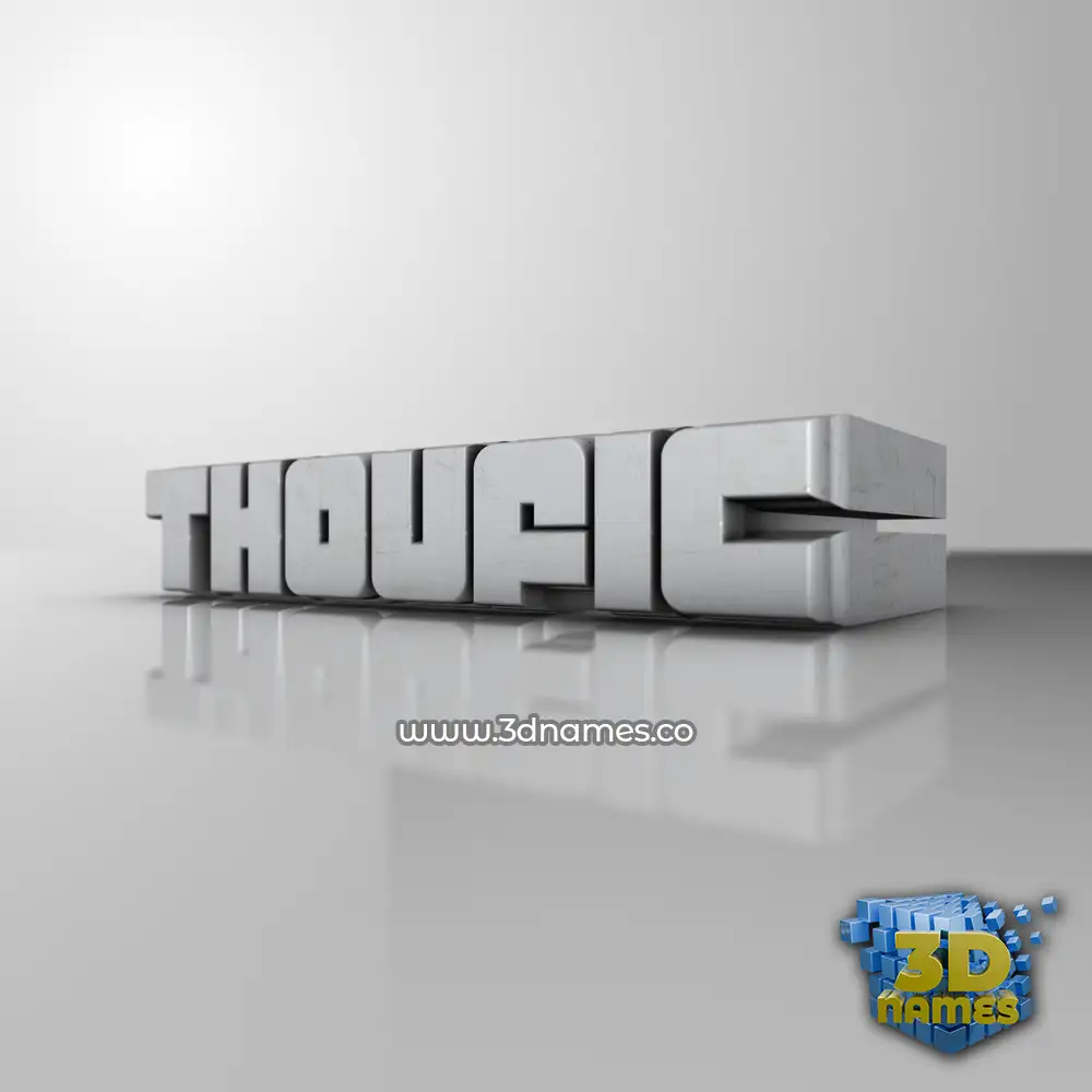 thoufic in White Metro style - 3D name wallpaper