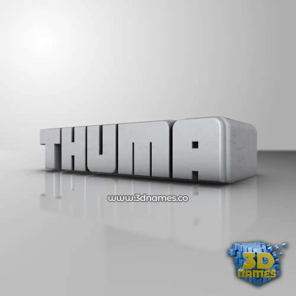 thuma in White Metro style - 3D name wallpaper