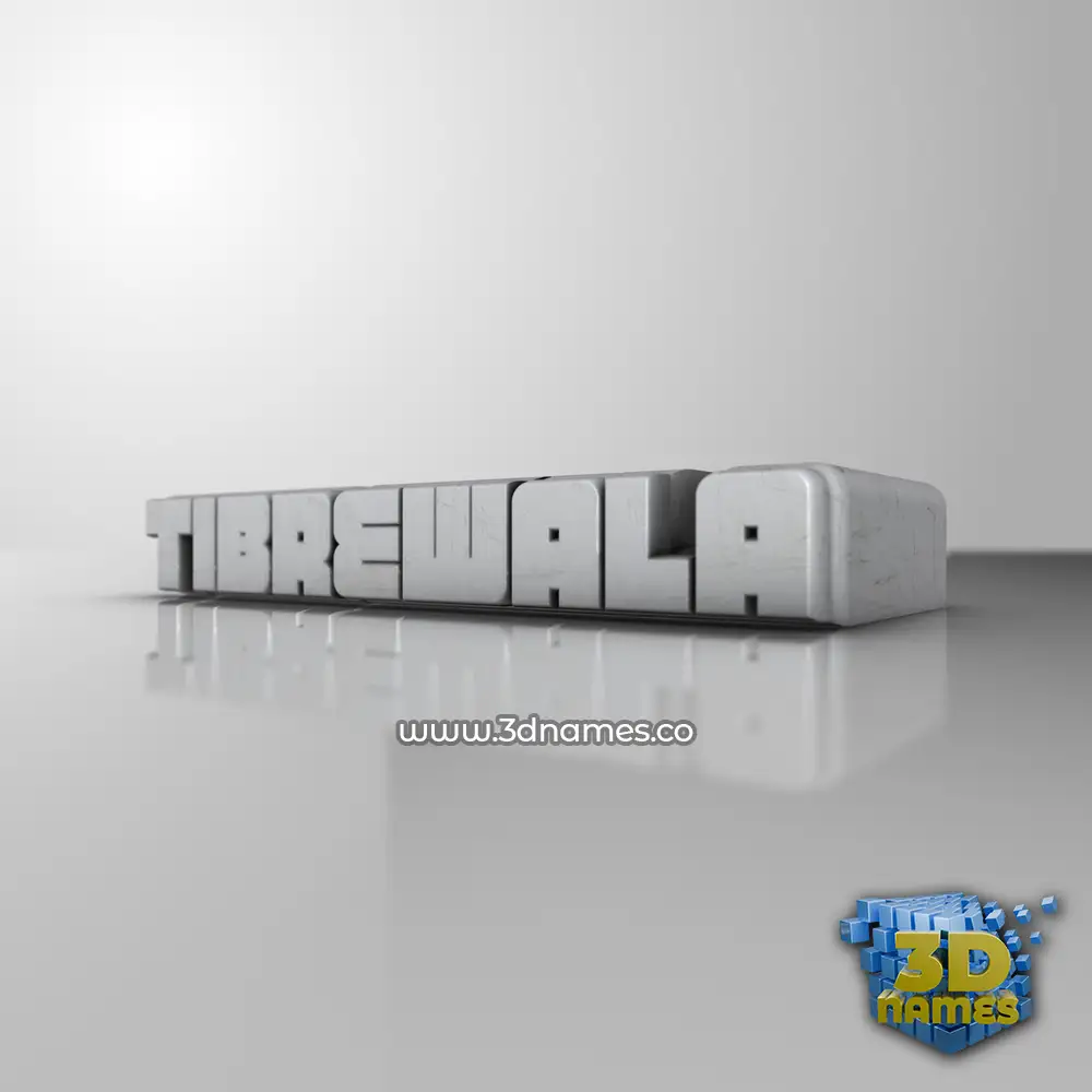 tibrewala in White Metro style - 3D name wallpaper