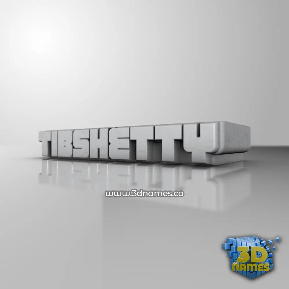 tibshetty in White Metro style - 3D name wallpaper