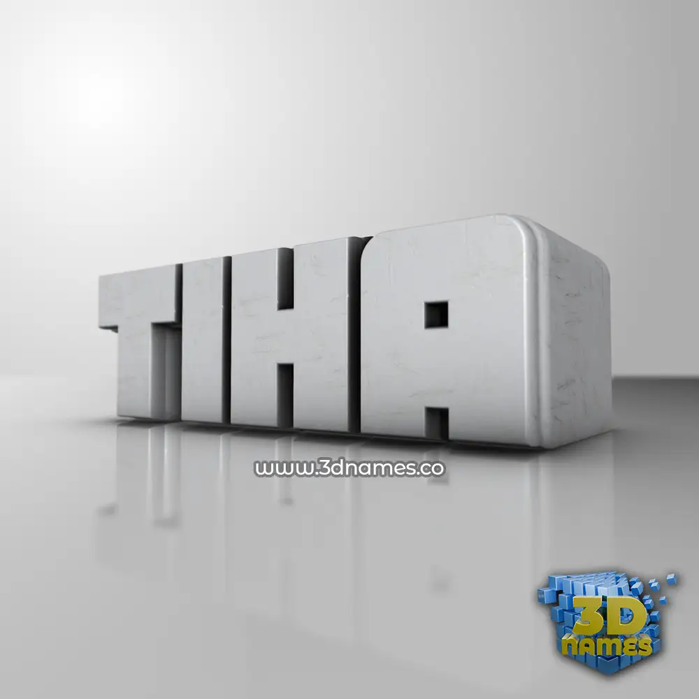 tiha in White Metro style - 3D name wallpaper