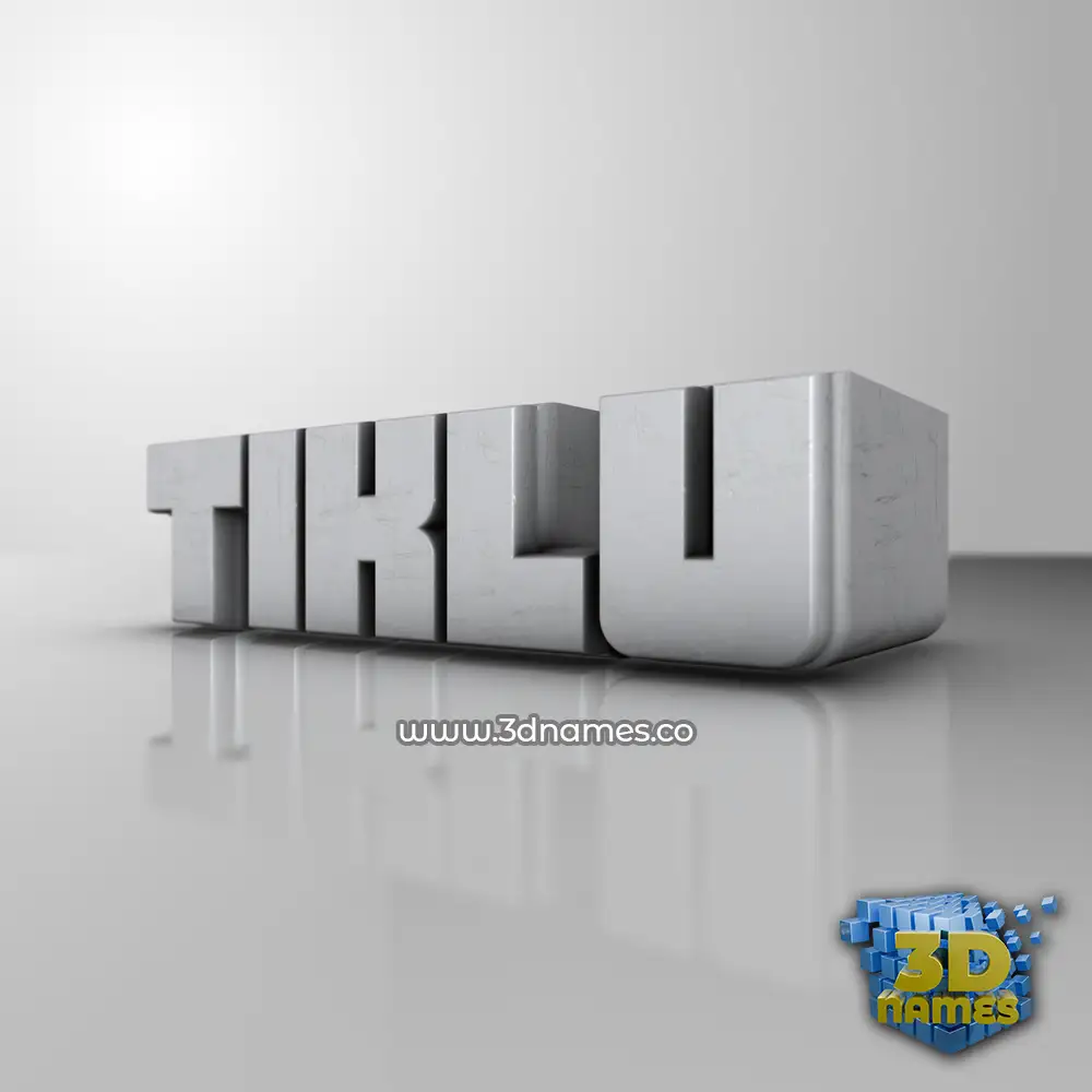 tiklu in White Metro style - 3D name wallpaper