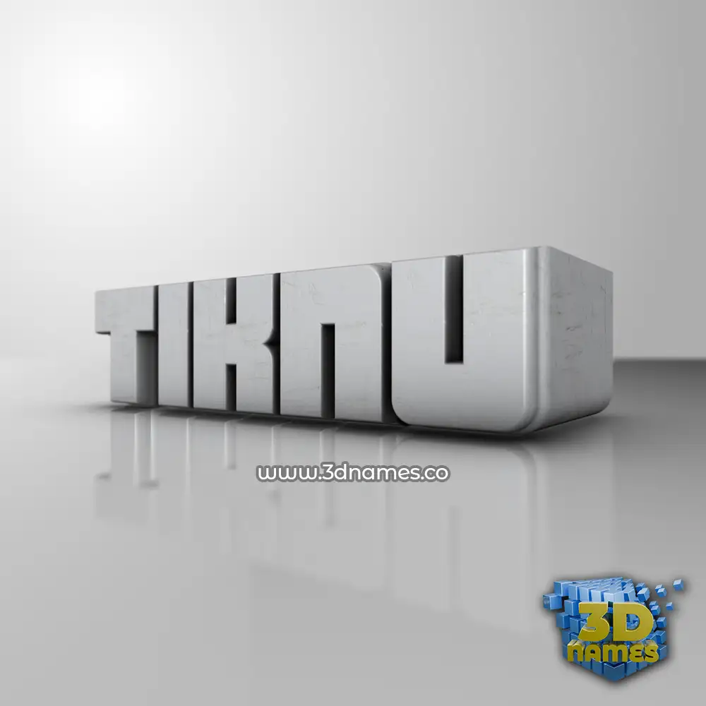 tiknu in White Metro style - 3D name wallpaper