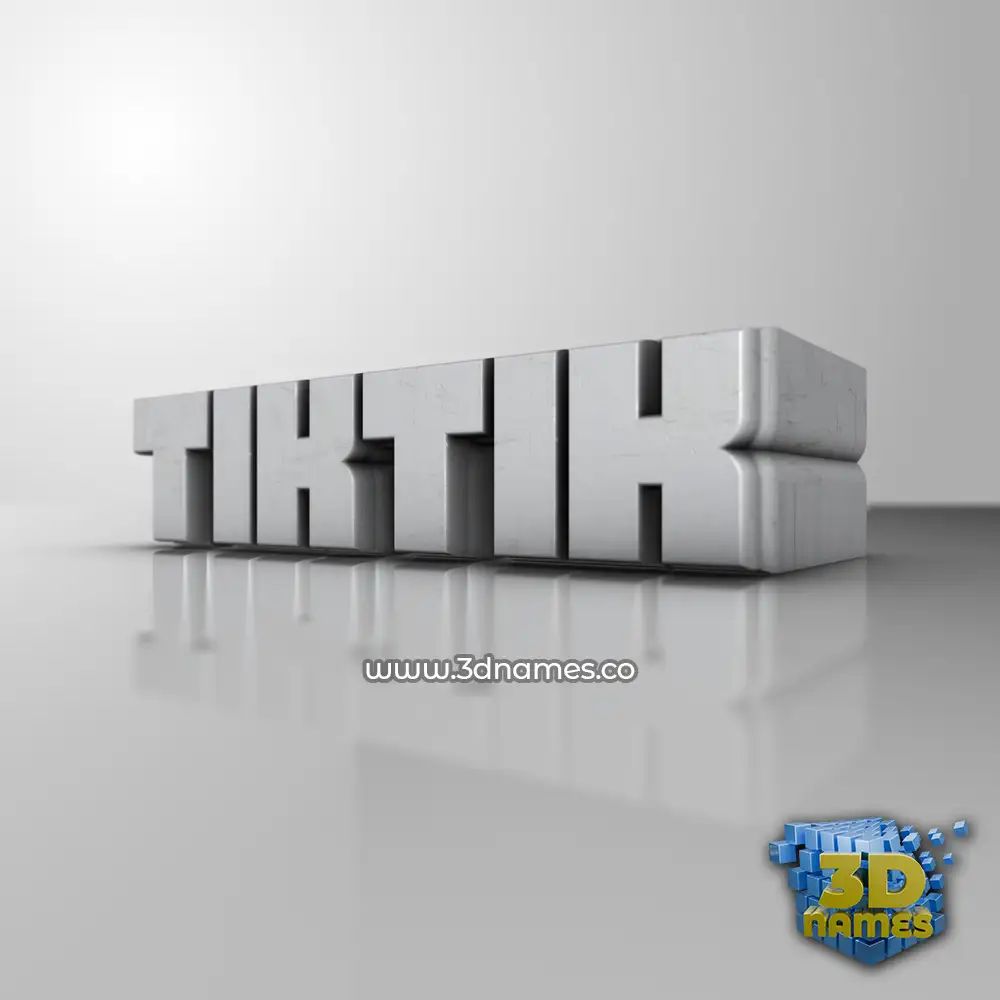 tiktik in White Metro style - 3D name wallpaper