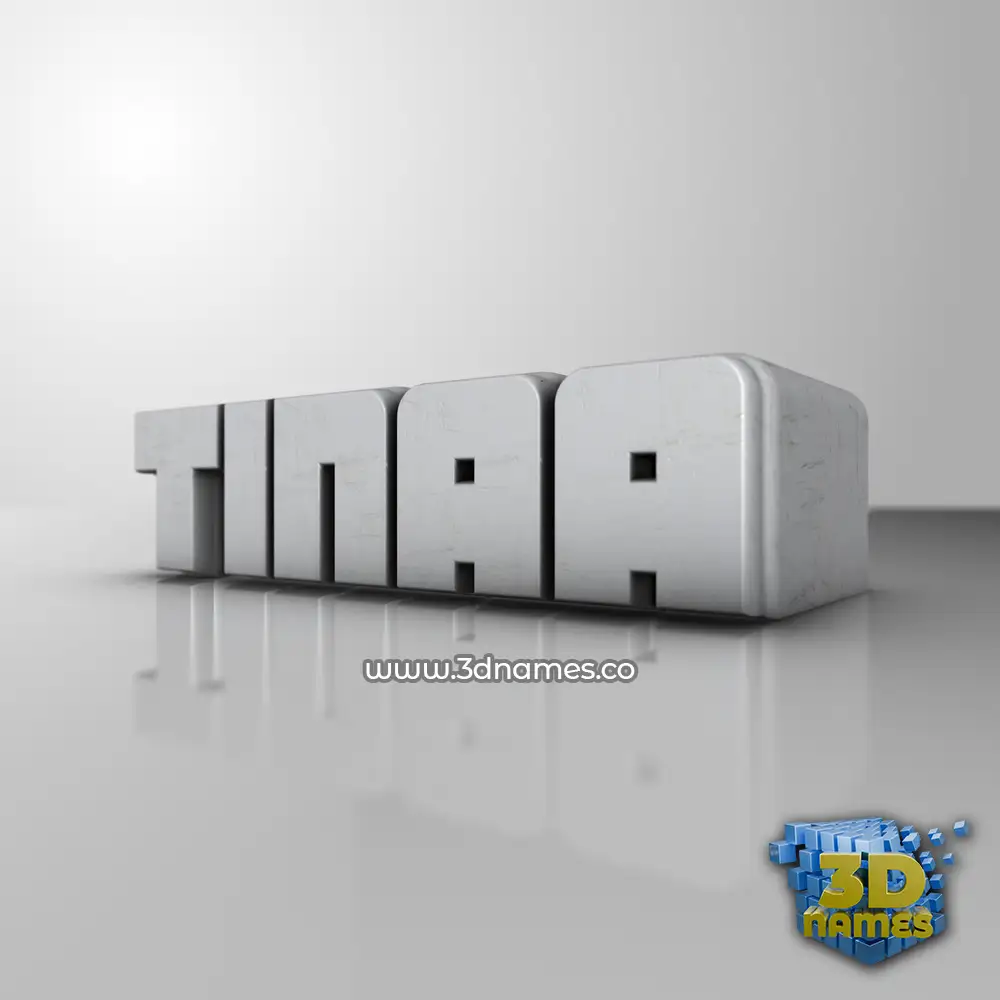 tinaa in White Metro style - 3D name wallpaper