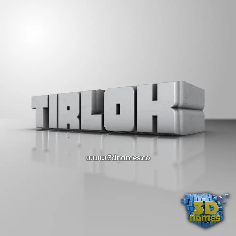 tirlok in White Metro style - 3D name wallpaper