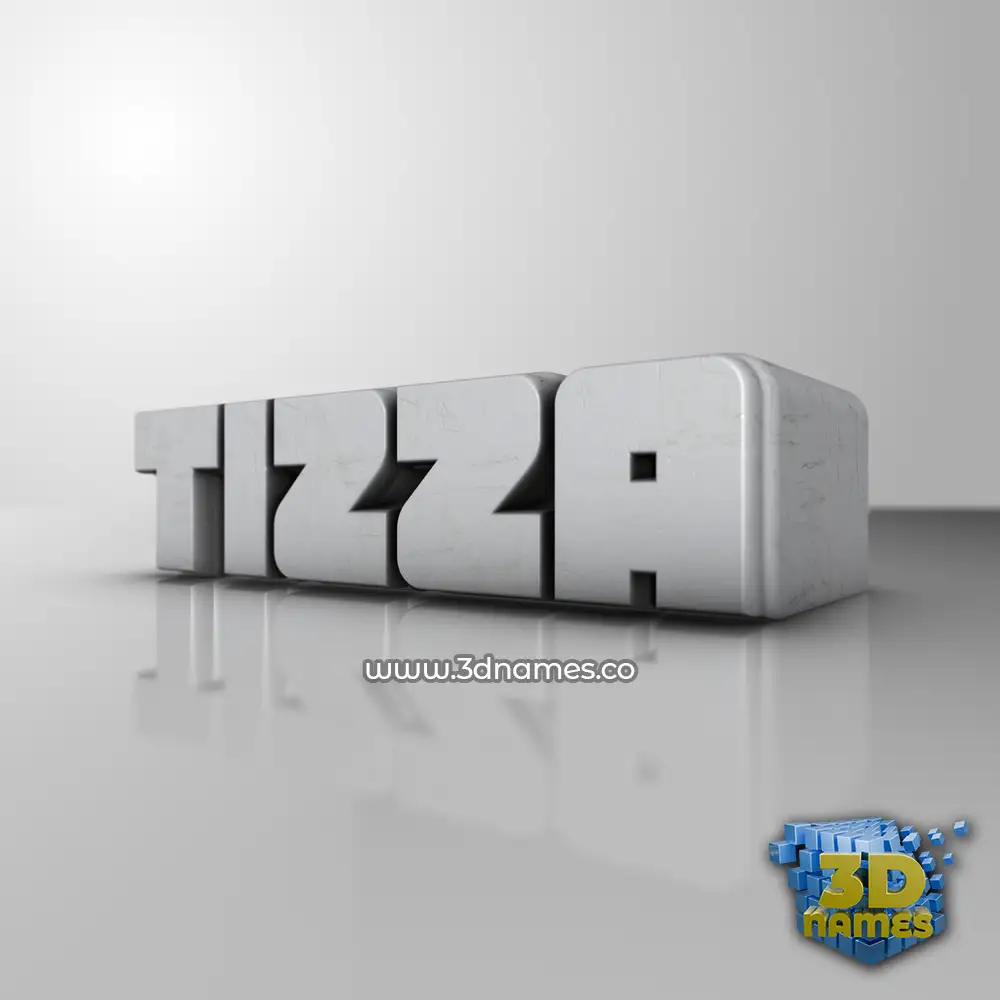 tizza in White Metro style - 3D name wallpaper