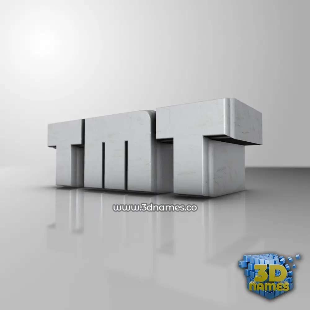 tmt in White Metro style - 3D name wallpaper