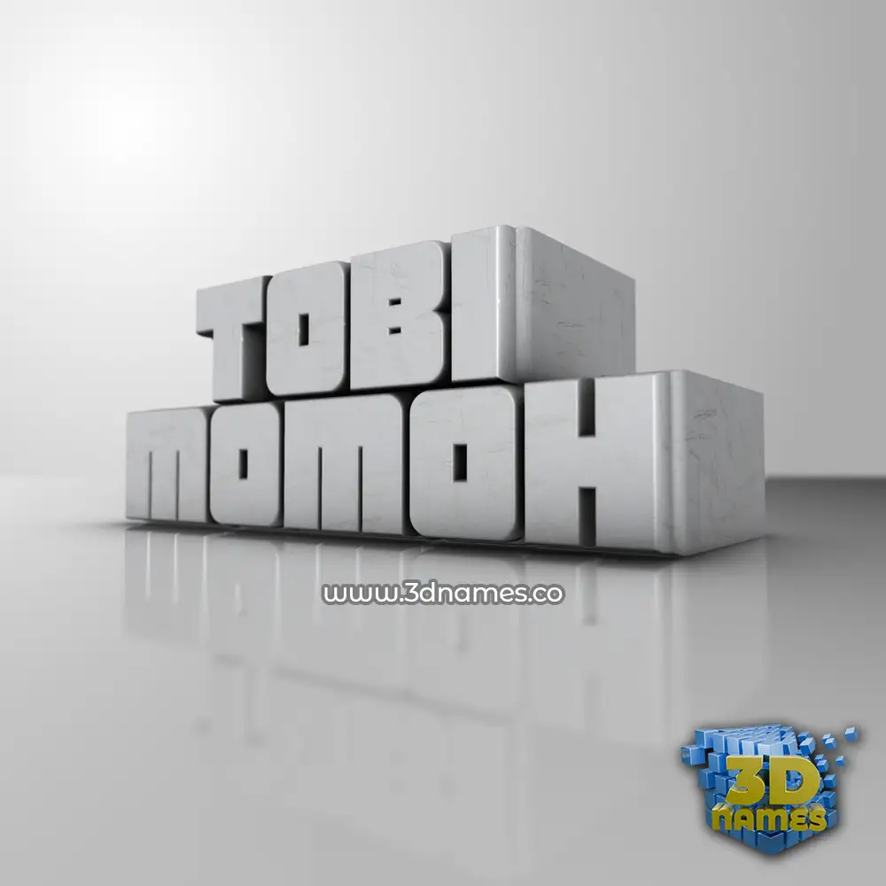 tobi momoh in White Metro style - 3D name wallpaper