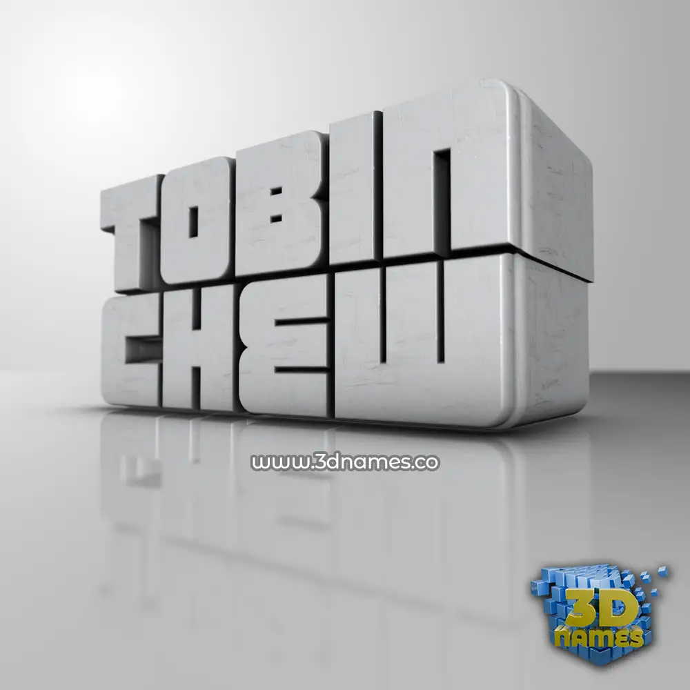 tobin chew in White Metro style - 3D name wallpaper