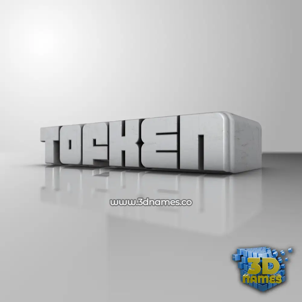 tofken in White Metro style - 3D name wallpaper