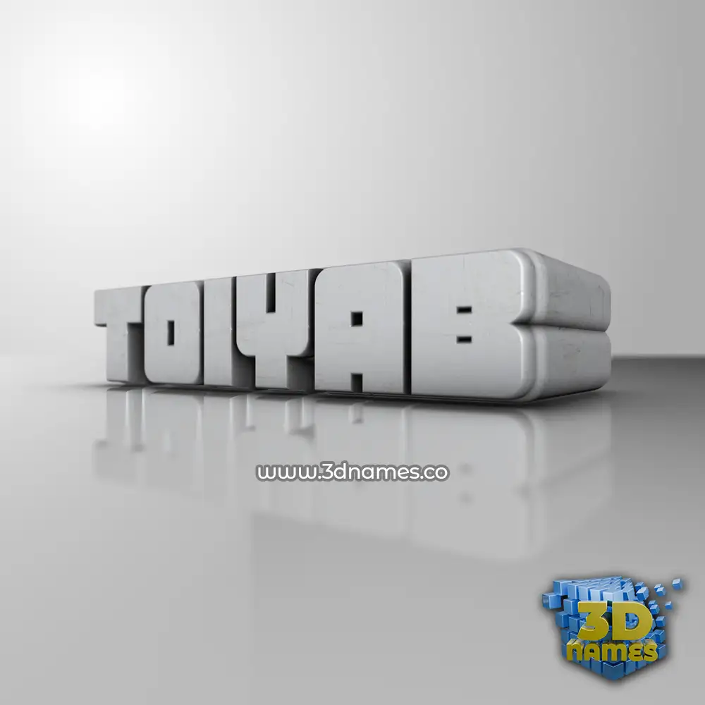 toiyab in White Metro style - 3D name wallpaper