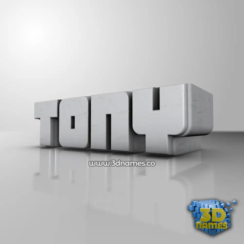 tony in White Metro style - 3D name wallpaper