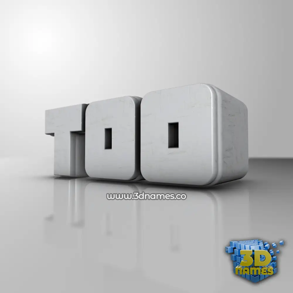 too in White Metro style - 3D name wallpaper