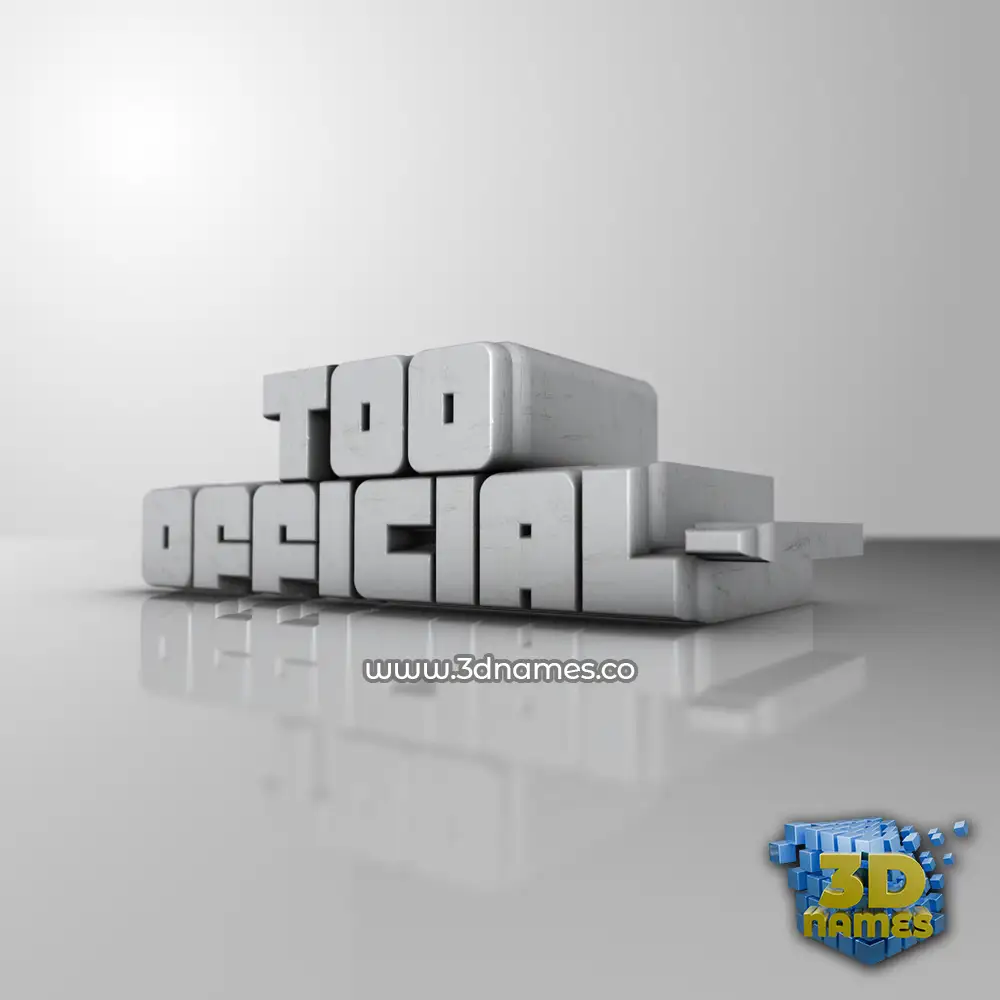 too official- in White Metro style - 3D name wallpaper