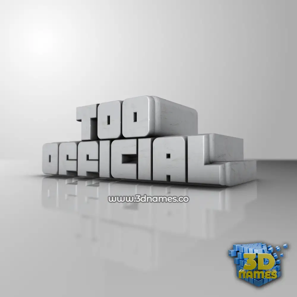 too official in White Metro style - 3D name wallpaper