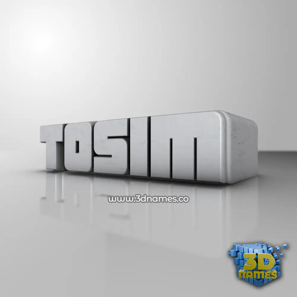 tosim in White Metro style - 3D name wallpaper