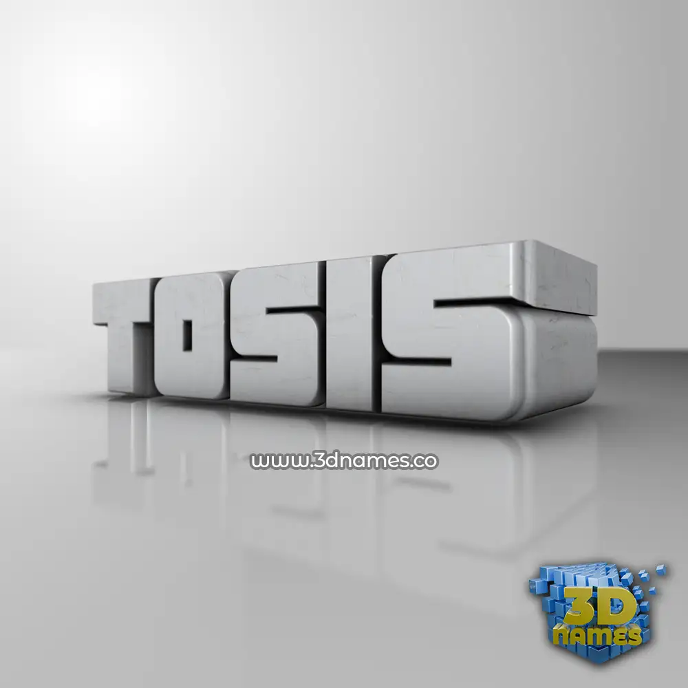 tosis in White Metro style - 3D name wallpaper