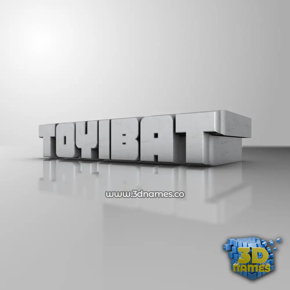 toyibat in White Metro style - 3D name wallpaper