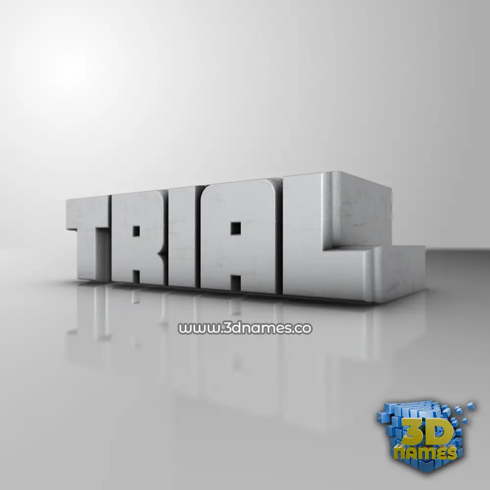 trial in White Metro style - 3D name wallpaper