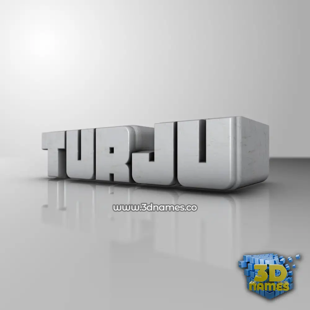 turju in White Metro style - 3D name wallpaper