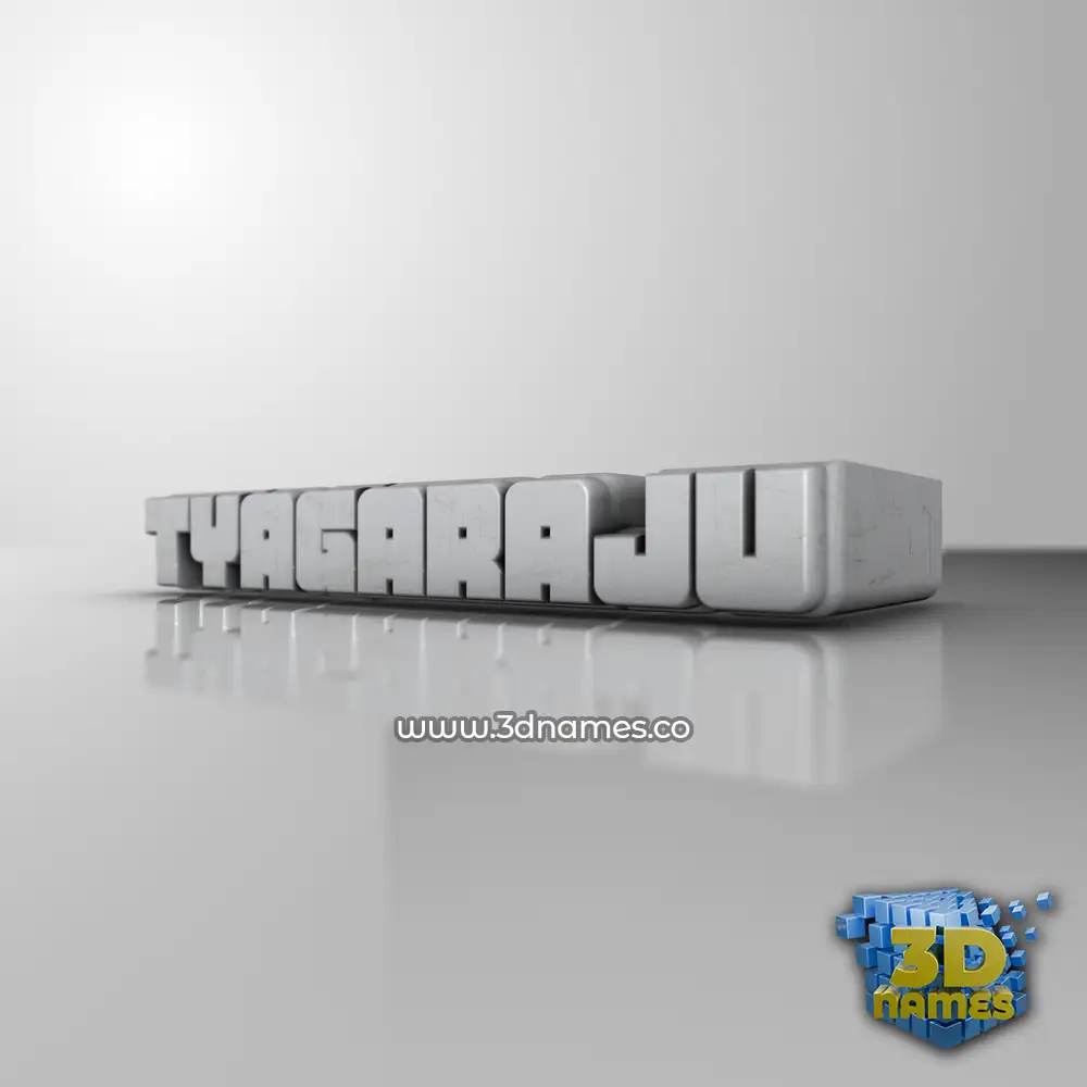 tyagaraju in White Metro style - 3D name wallpaper
