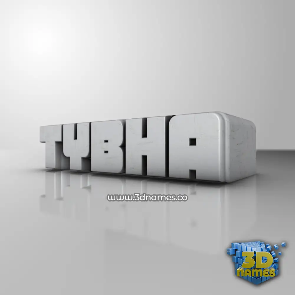 tybha in White Metro style - 3D name wallpaper