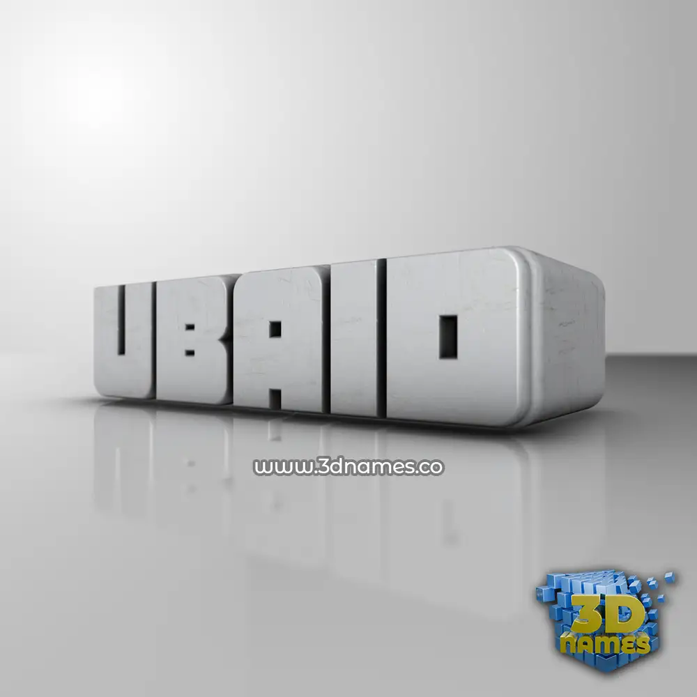 ubaid in White Metro style - 3D name wallpaper