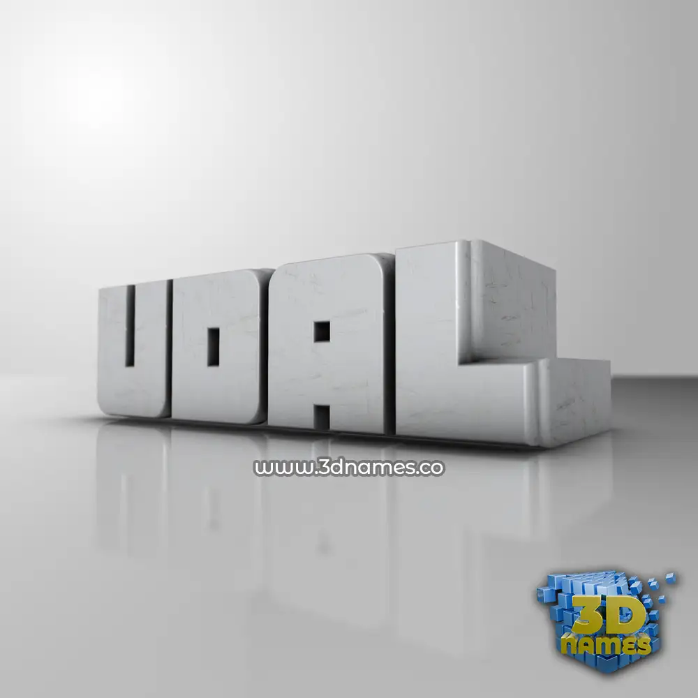 udal in White Metro style - 3D name wallpaper